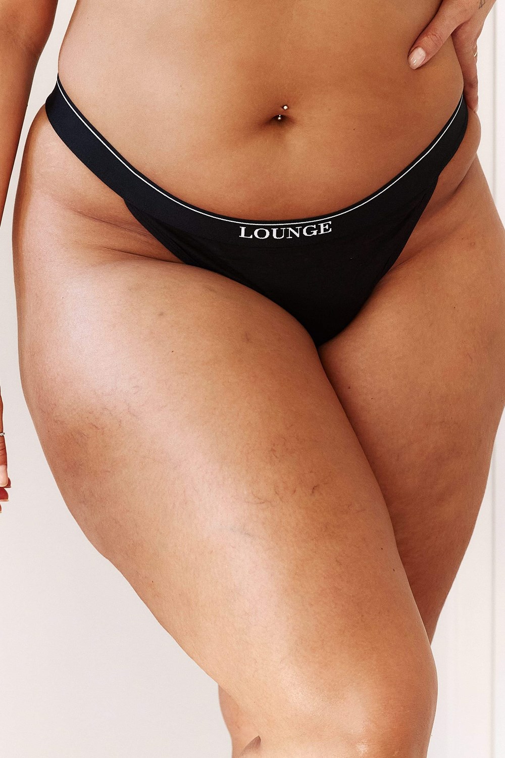 Lounge Underwear Bamboo Minimal Triangle Thong Svarte | QF8123705