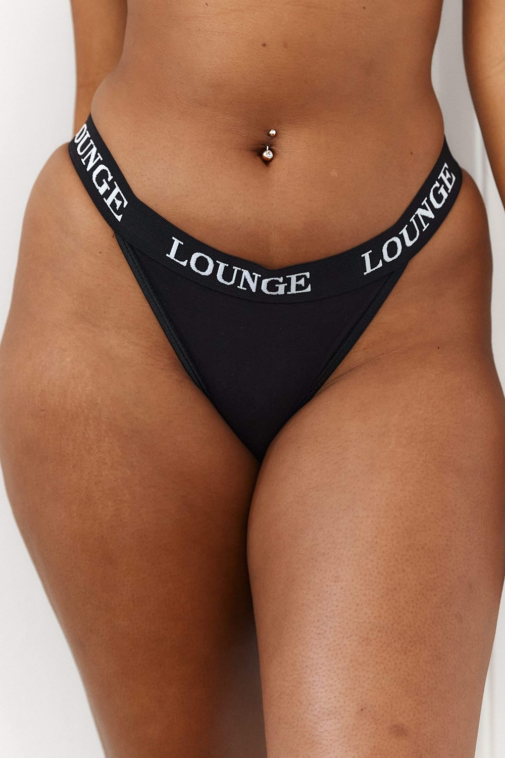 Lounge Underwear Bamboo Triangle Thong Svarte | WE5261309