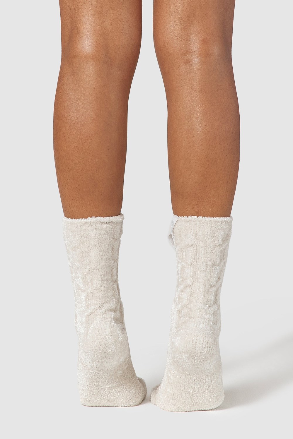 Lounge Underwear Chenille Strikket Socks Pearl | QE1460895