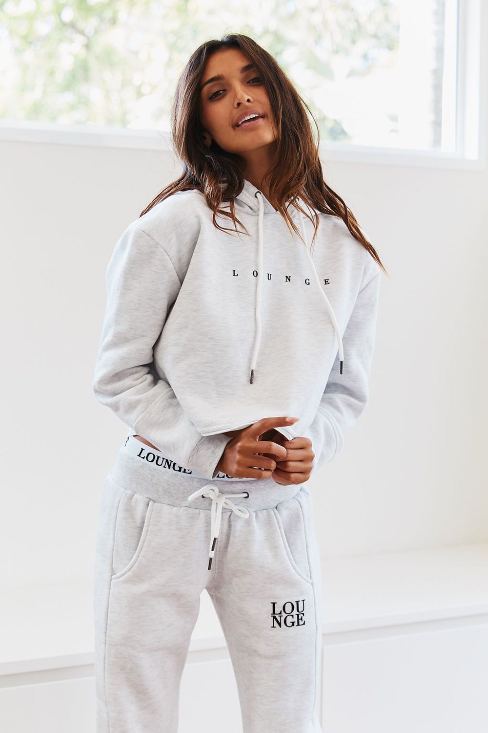 Lounge Underwear Cropped Hoodie Hvite | LP8275314