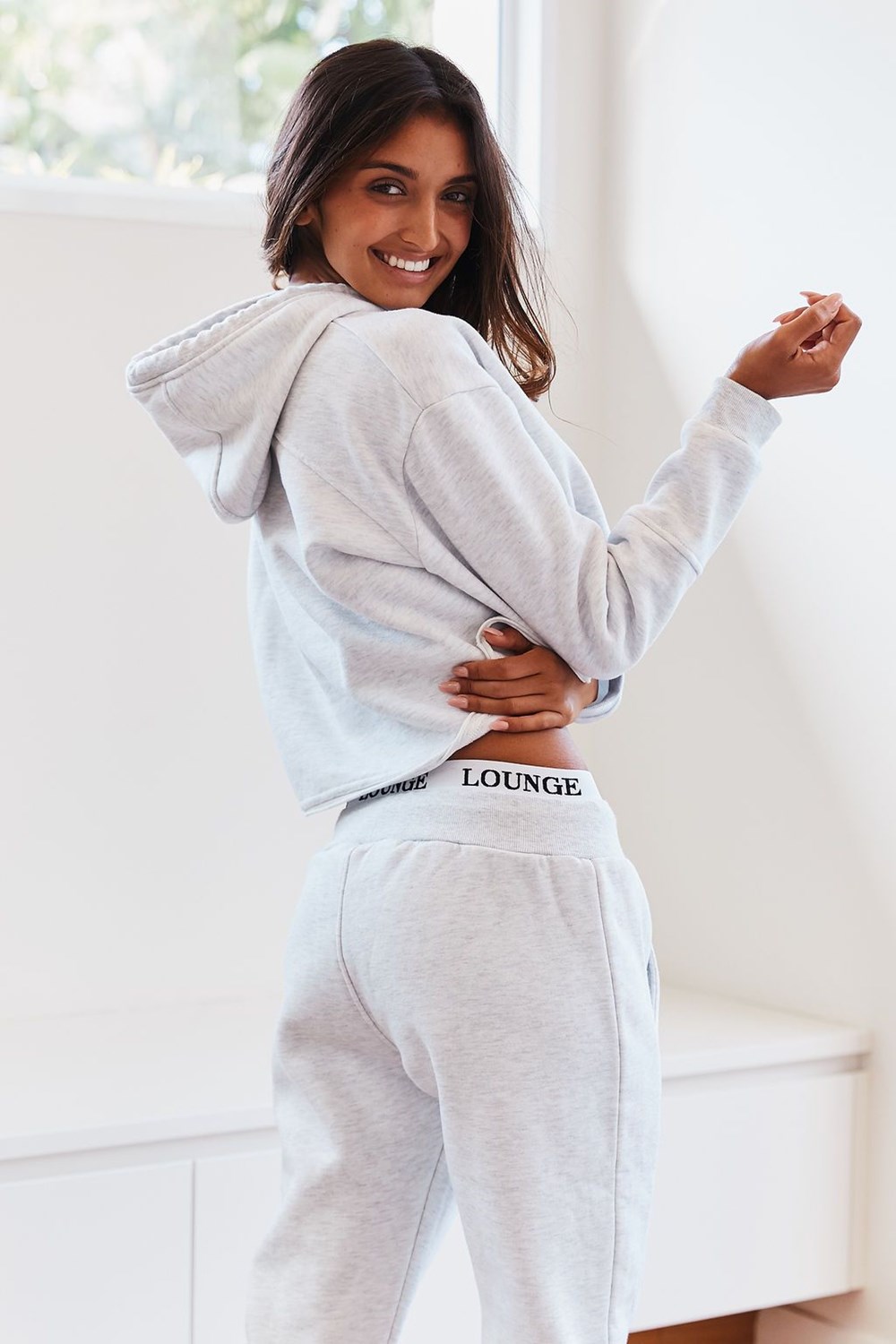 Lounge Underwear Cropped Hoodie Hvite | LP8275314