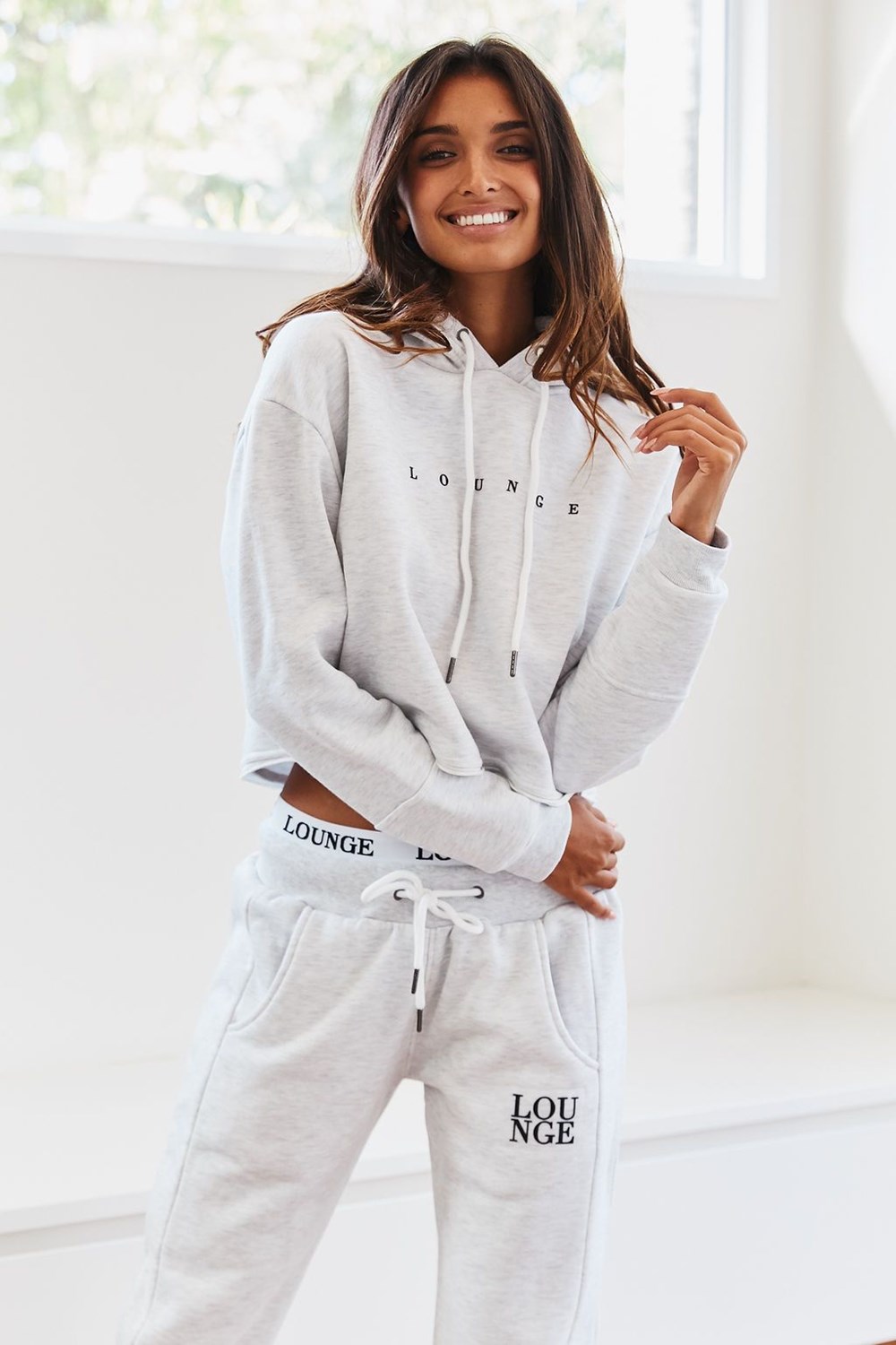 Lounge Underwear Cropped Hoodie Hvite | LP8275314