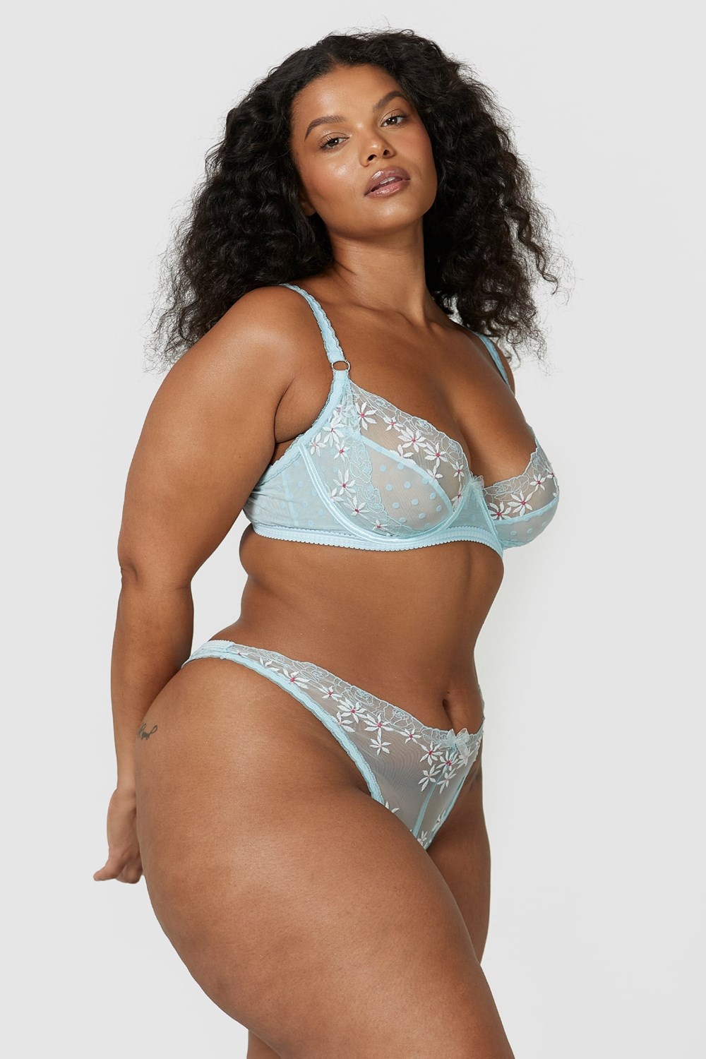 Lounge Underwear Flair Balcony Bra & Thong/Briefs Set Blå | LC8197605