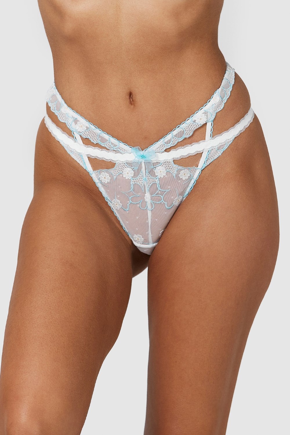 Lounge Underwear Fleur G-string Hvite Blå | VD3861257