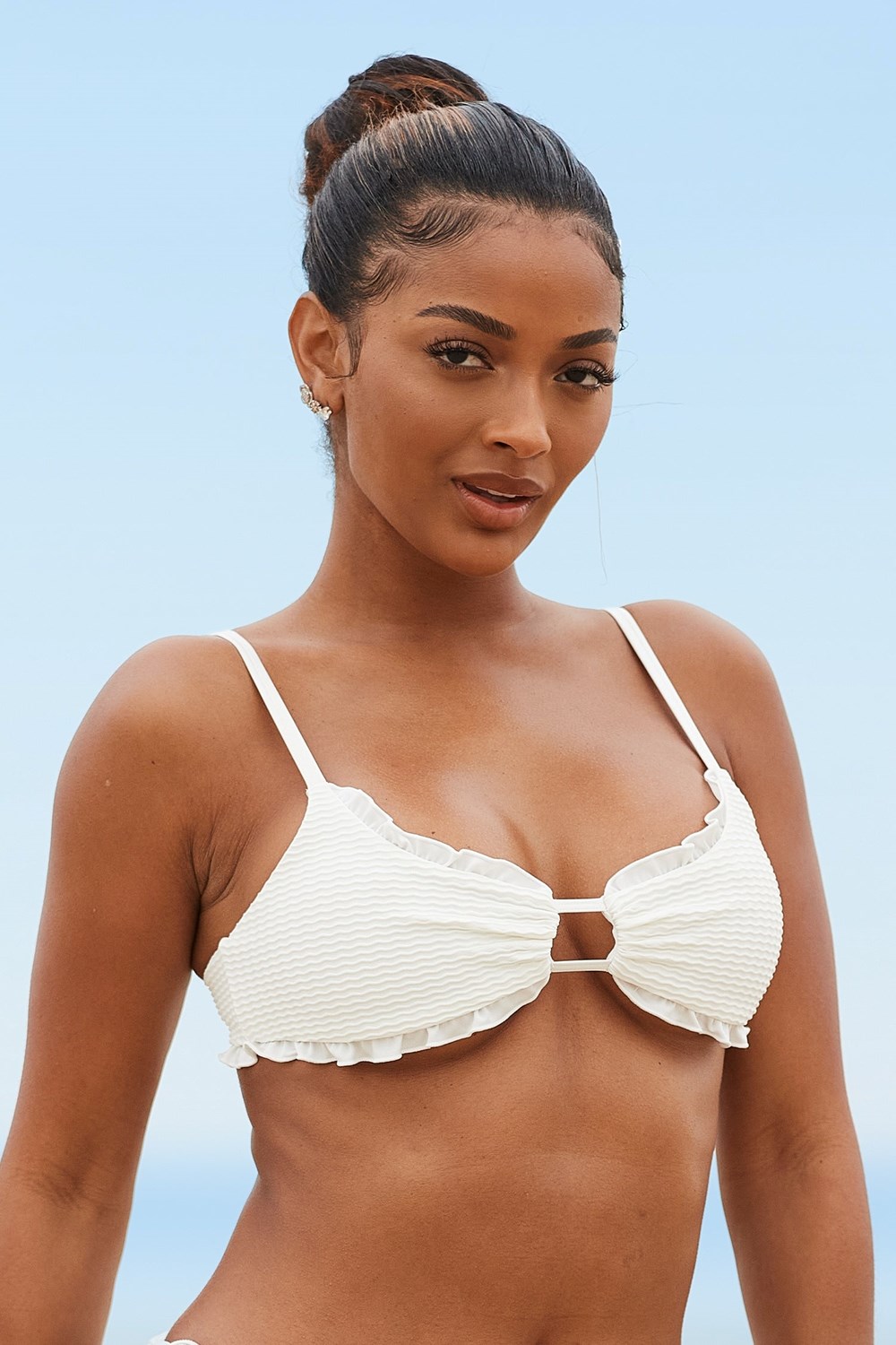 Lounge Underwear Hawaii Textured Bikini Top Pisket Krem | IH8942167