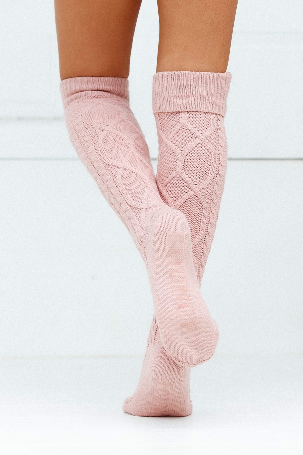 Lounge Underwear Knee-High Cosy Strikket Socks Rosa | RN3920417