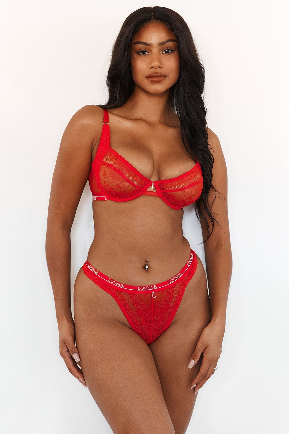 Lounge Underwear Liberty Balcony Bra & Thong/Briefs Set Rød | ZW5497826