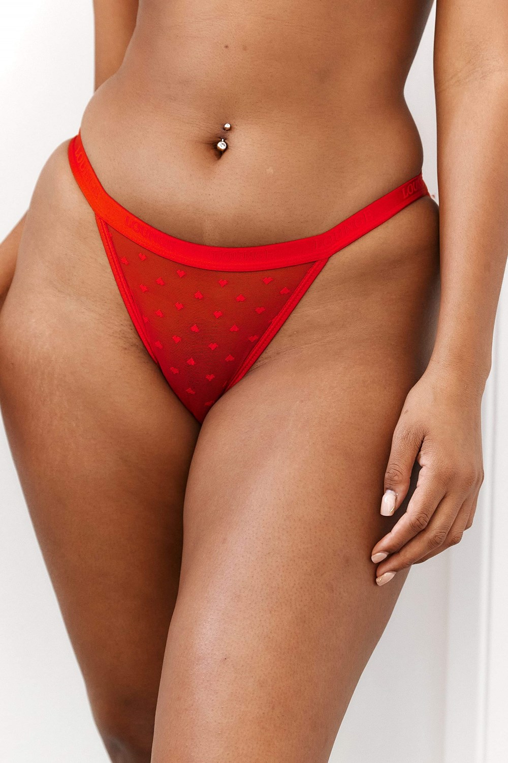 Lounge Underwear Love Heart Mesh Triangle Briefs Rød | GD4538109