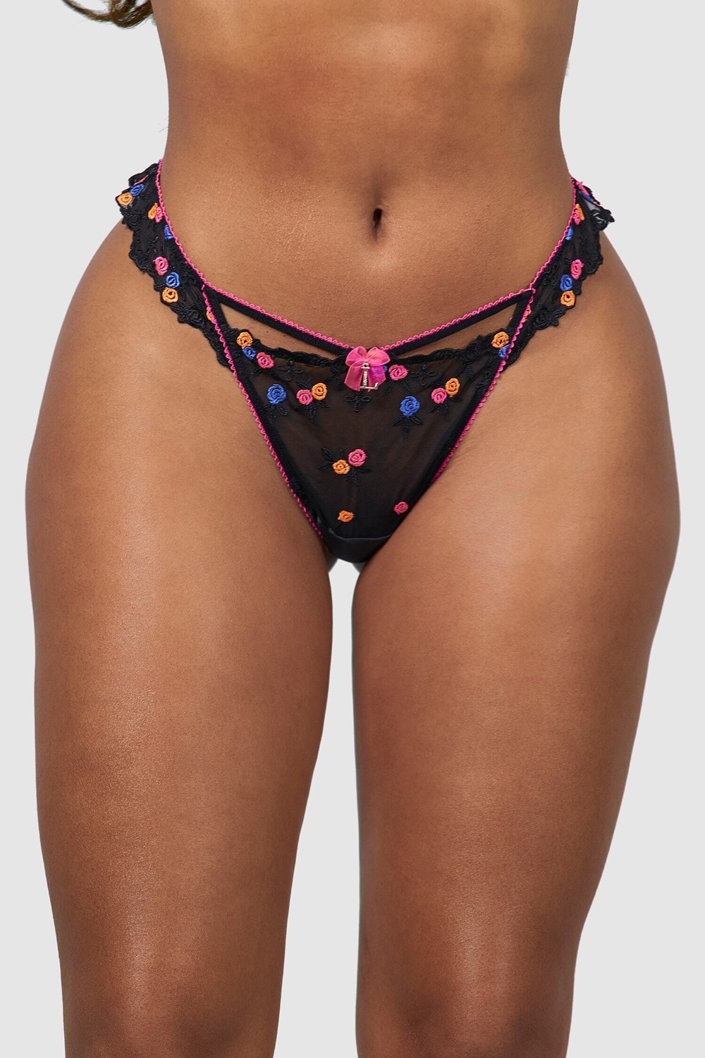 Lounge Underwear Neon G-string Svarte | HG4692738