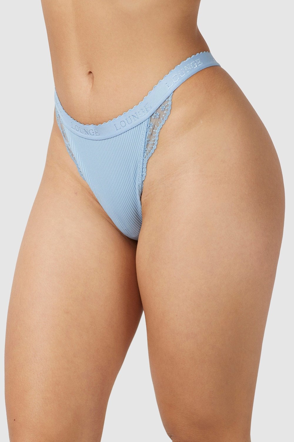 Lounge Underwear Ribbet Thong Blå | PB2817469