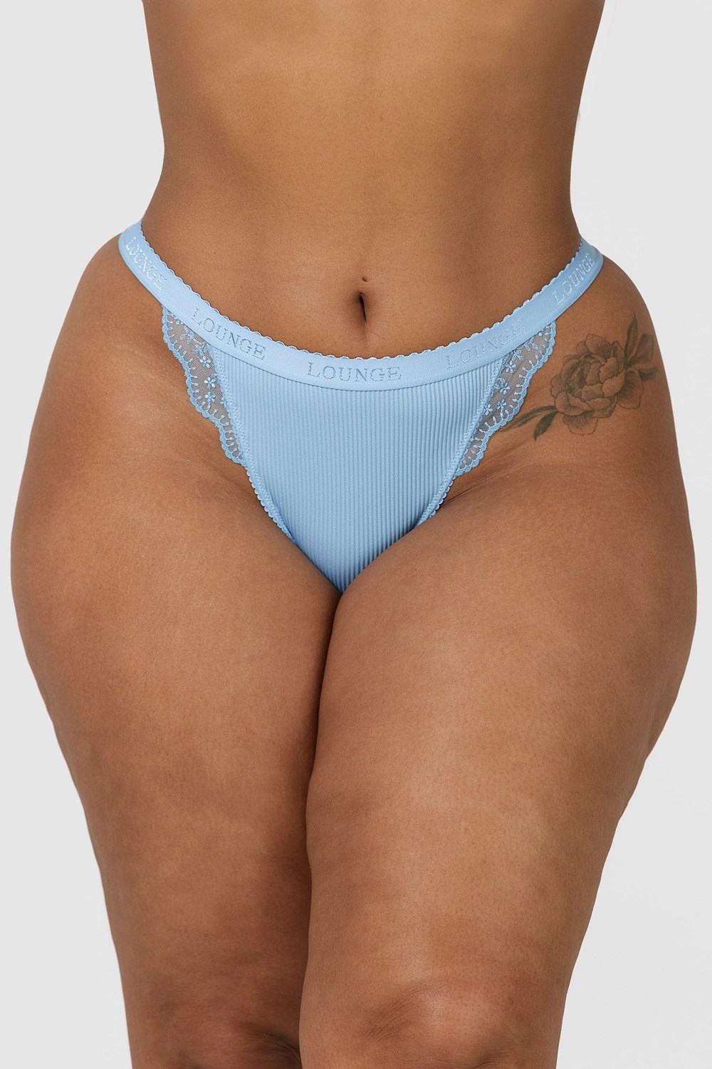 Lounge Underwear Ribbet Thong Blå | PB2817469