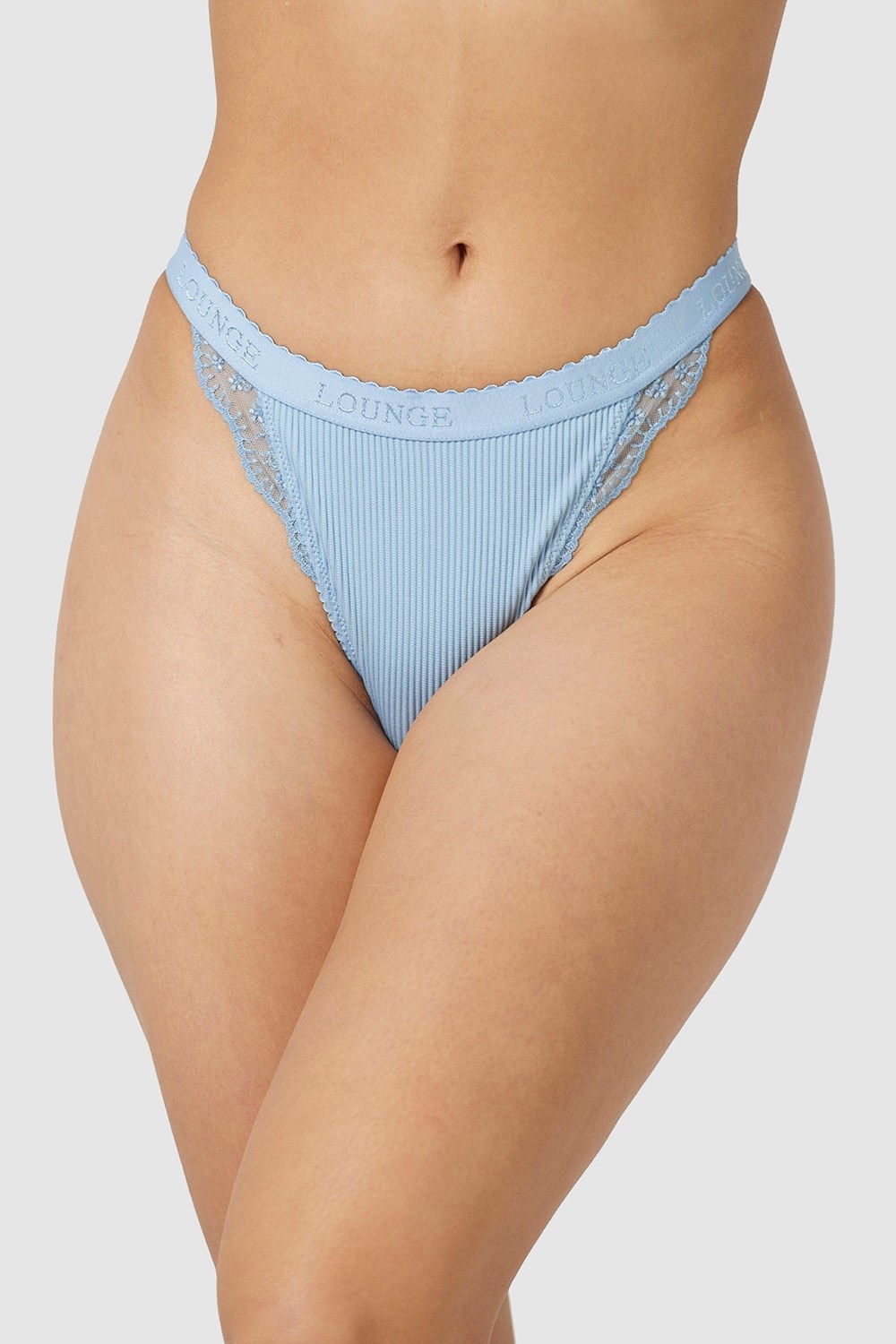 Lounge Underwear Ribbet Thong Blå | PB2817469