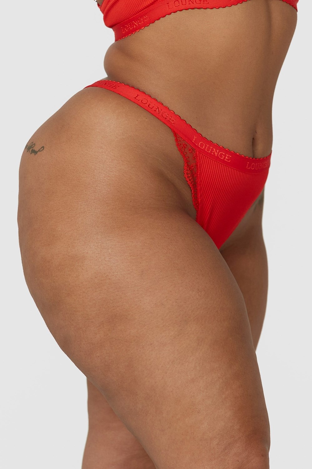 Lounge Underwear Ribbet Thong Rød | ZM3562914