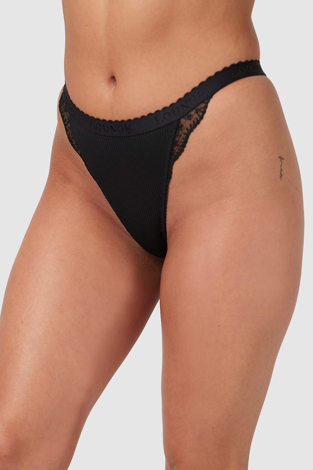 Lounge Underwear Ribbet Thong Svarte | DN9147826