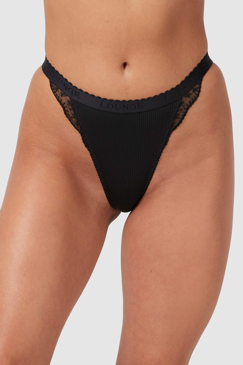 Lounge Underwear Ribbet Thong Svarte | DN9147826