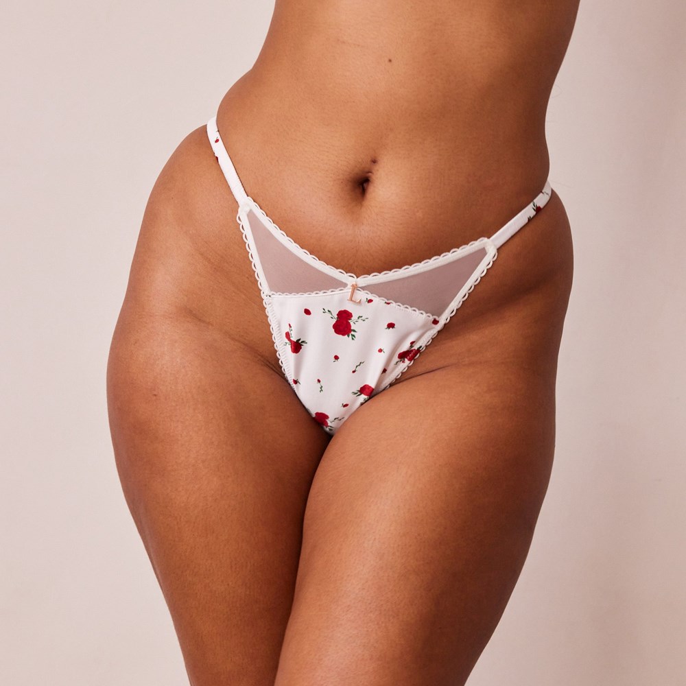 Lounge Underwear Rose Thong Hvite | ZL5716348