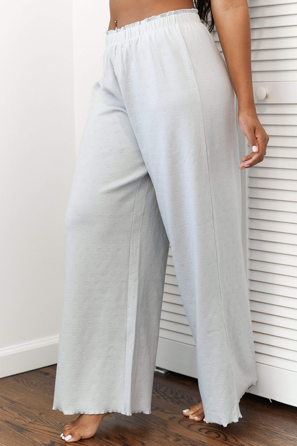 Lounge Underwear Ruffle Pajama Trousers Frost | DL5413267