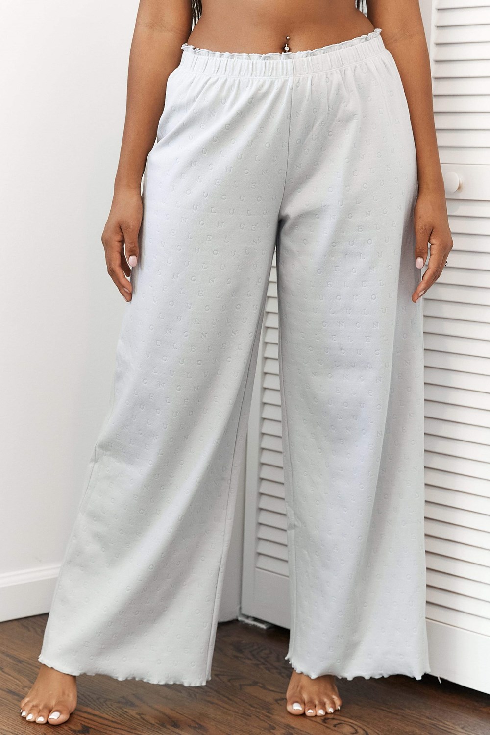 Lounge Underwear Ruffle Pajama Trousers Frost | DL5413267