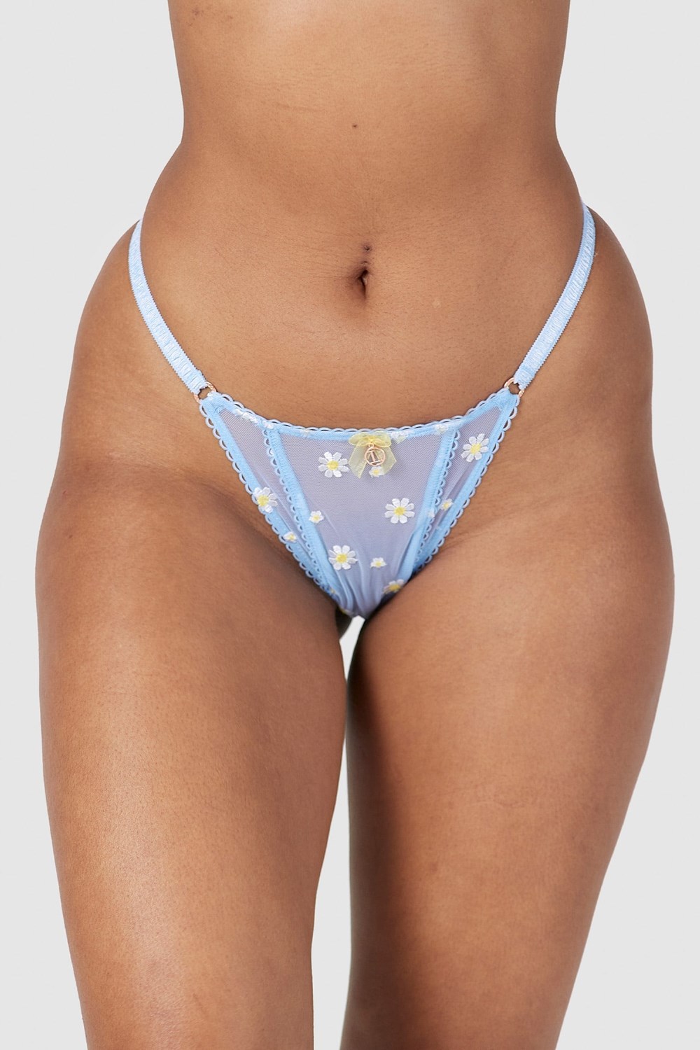 Lounge Underwear Sheer Floral Thong Blå | MZ7031982