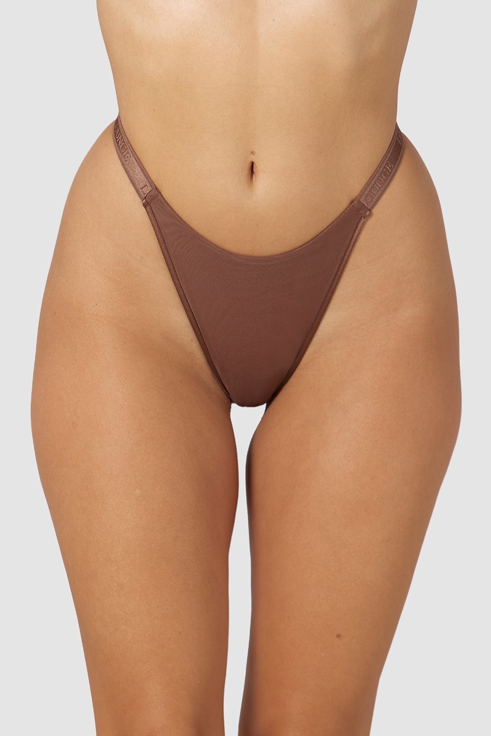 Lounge Underwear Smooth Mesh Thong Chestnut | QS6872153