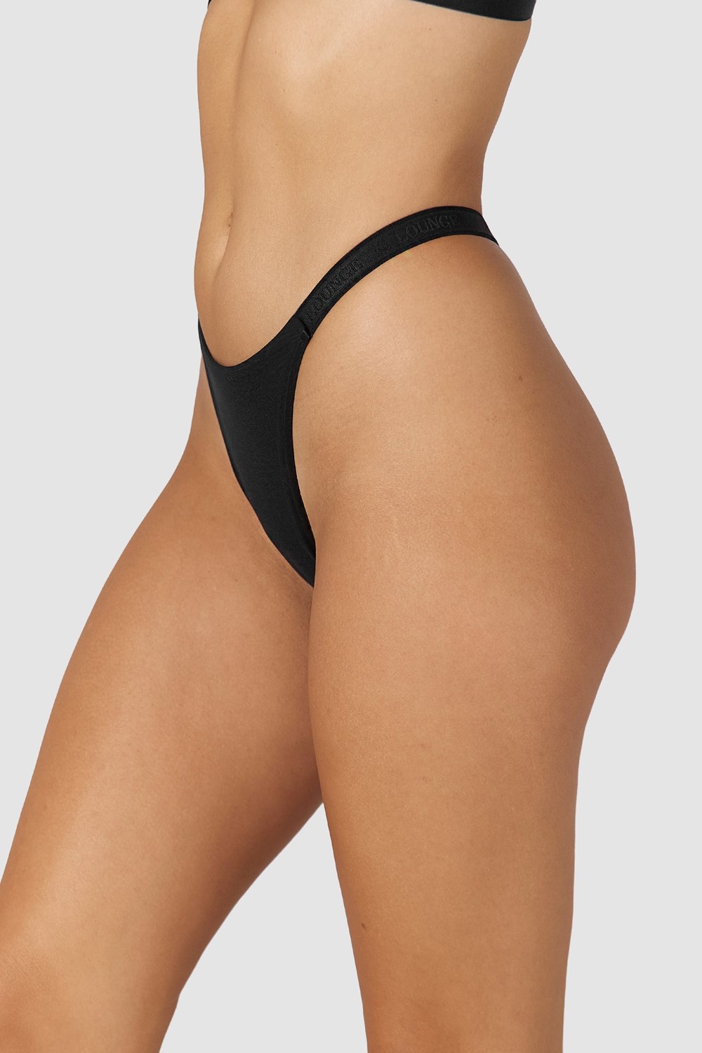 Lounge Underwear Smooth Mesh Thong Svarte | TI5871920