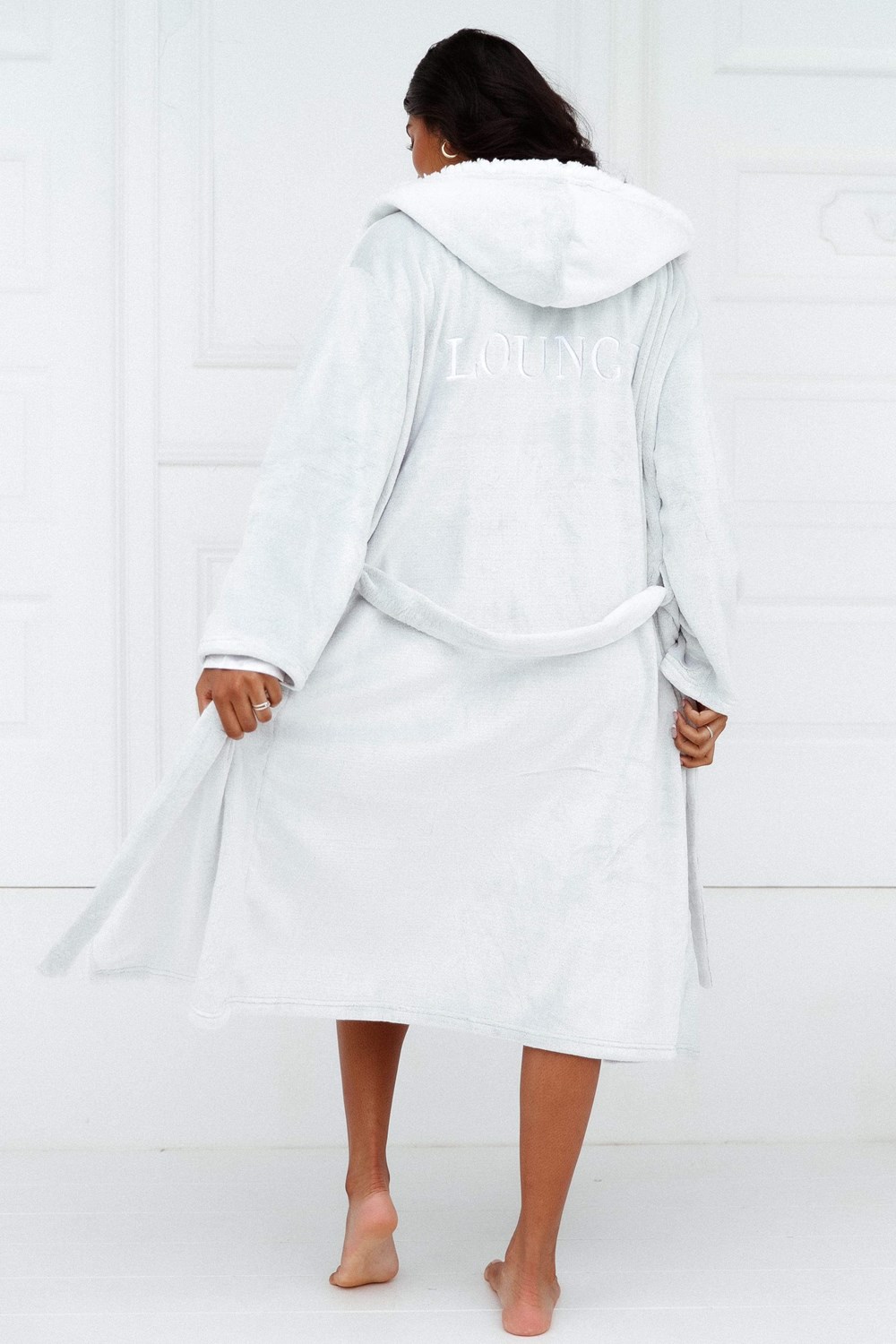 Lounge Underwear So Soft Luxury Dressing Gown Grå | KL3490857