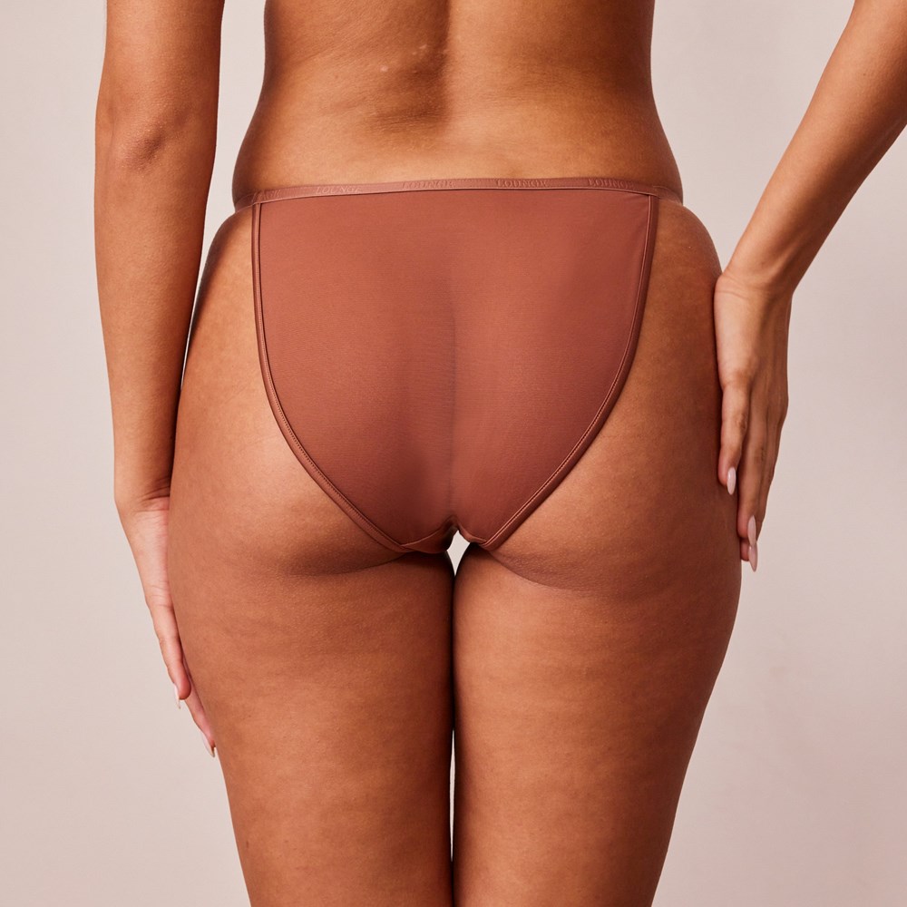 Lounge Underwear Soft Satin Briefs Mocha | LH2750863