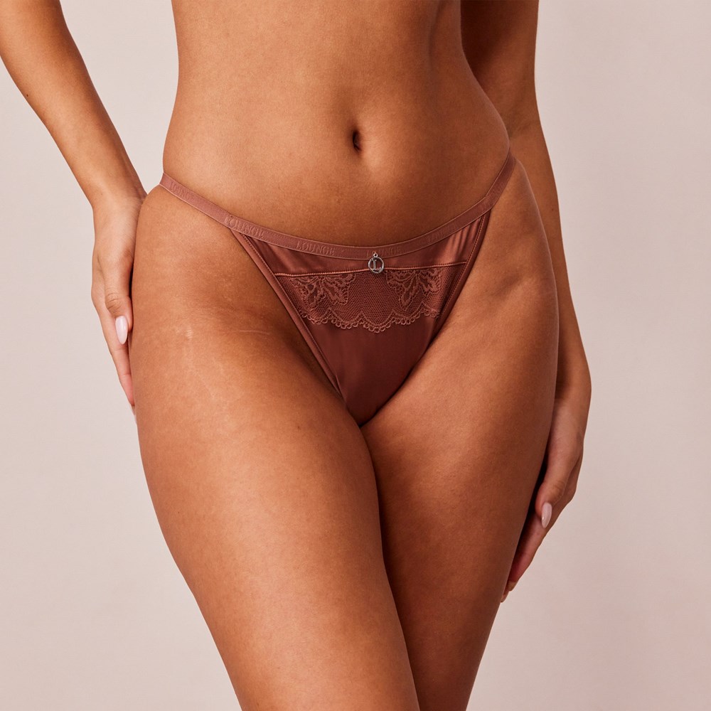 Lounge Underwear Soft Satin Briefs Mocha | LH2750863