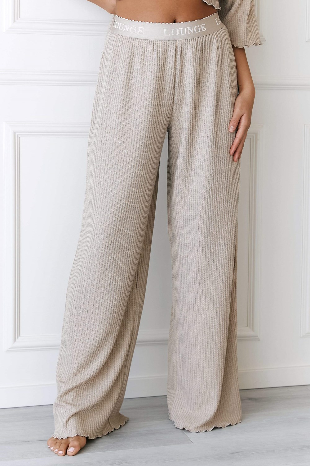 Lounge Underwear Soft Waffle Pajama Trousers Mink | ZM9724138