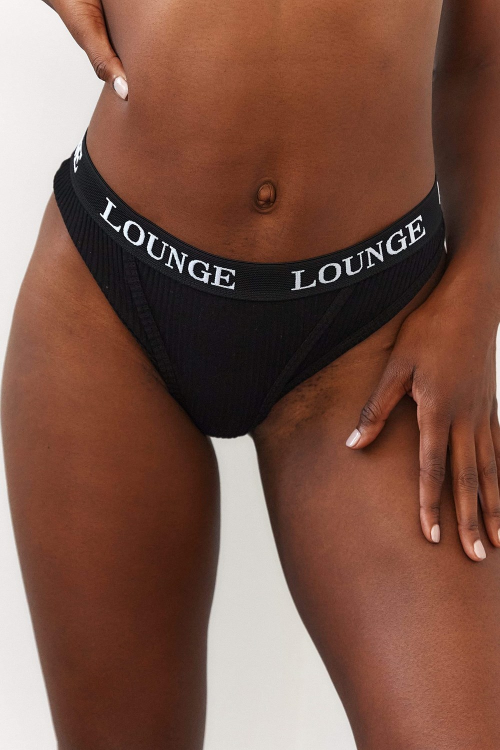 Lounge Underwear Ultra Komfort Ribbet Thong Svarte | FX0792163