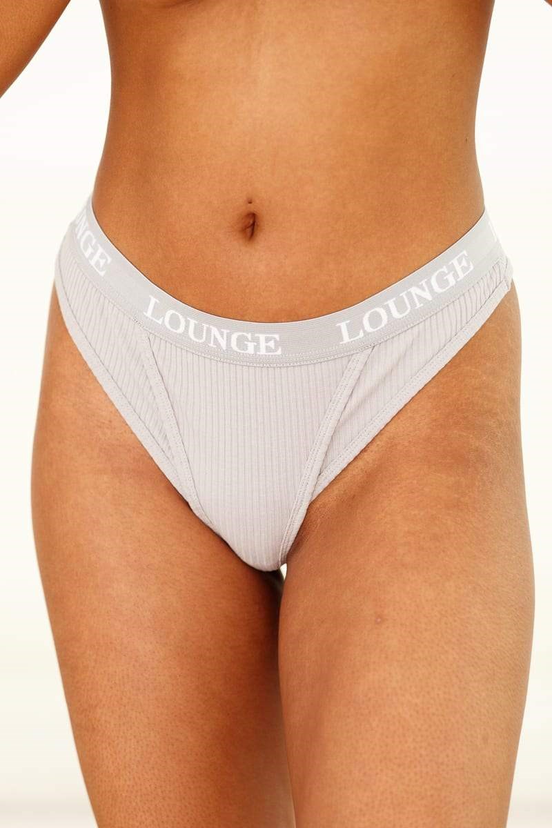 Lounge Underwear Ultra Komfort Ribbet Thong Grå | QM4083169