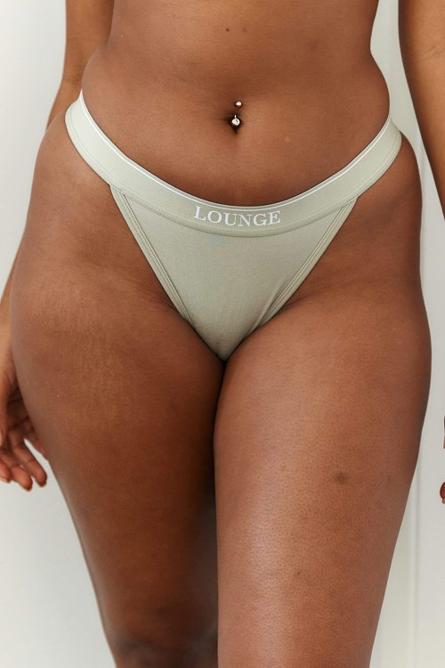 Lounge Underwear Bamboo Minimal Triangle Thong Olivengrønne | AO6528431