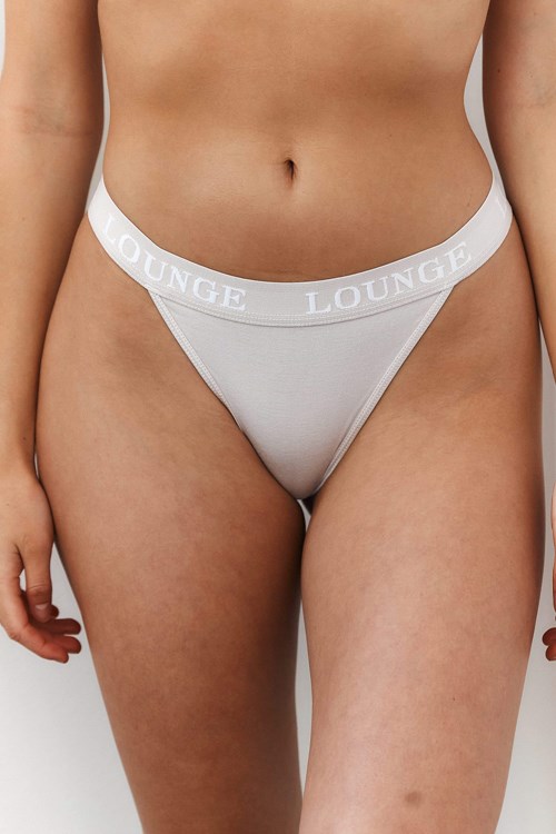 Lounge Underwear Bamboo Triangle Thong Pisket Krem | TM3985164