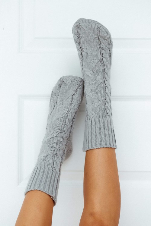 Lounge Underwear Cosy Strikket Socks Grå | LG6825091