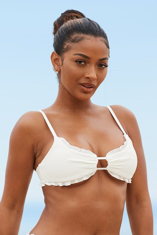 Lounge Underwear Hawaii Textured Bikini Top Pisket Krem | IH8942167