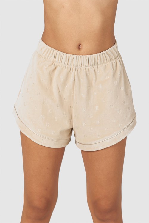 Lounge Underwear Luxury Embossed Pajama Shorts Mink | JW4871502