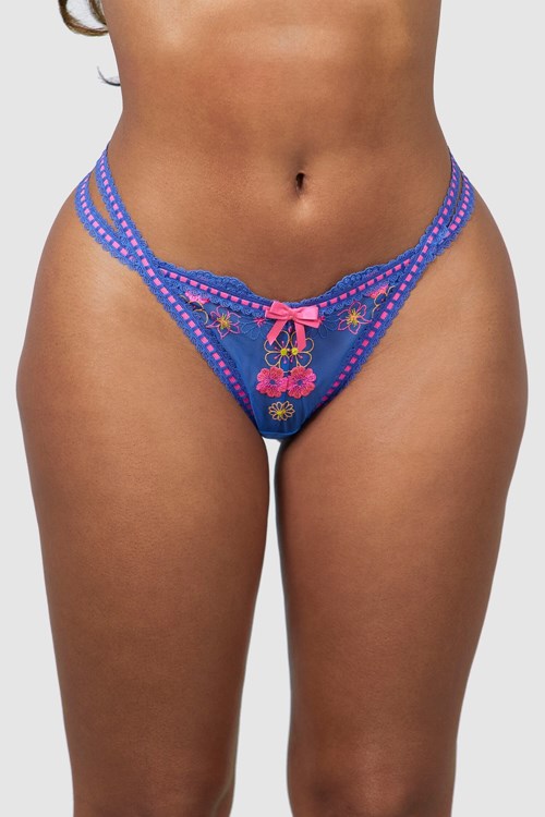 Lounge Underwear Neon Thong Blå | DO7936125