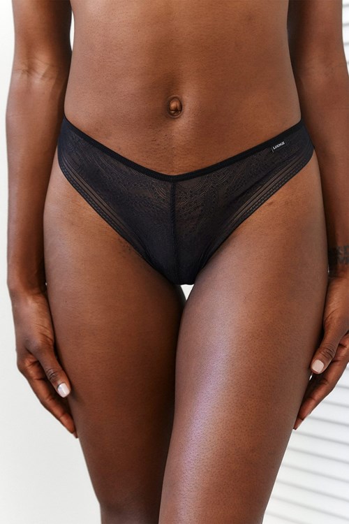 Lounge Underwear Seamless Barely There Thong Svarte | DP6012437