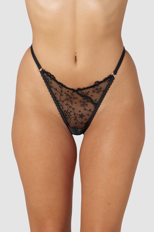 Lounge Underwear Slinky Open Back Briefs Svarte | OM4361590