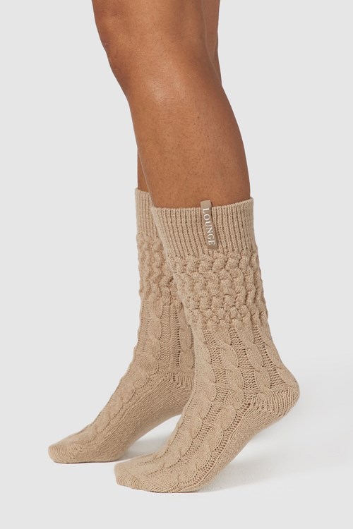 Lounge Underwear Snug Strikket Socks Mink | WY9205784