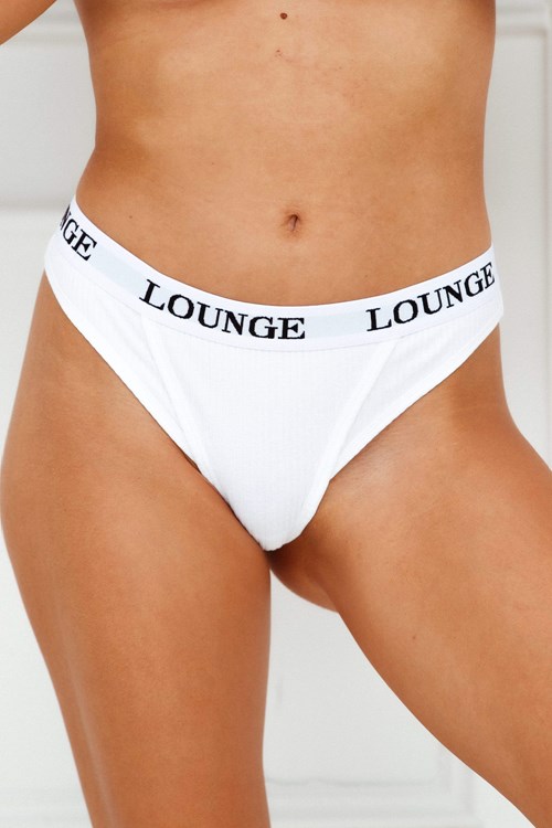 Lounge Underwear Ultra Komfort Ribbet Thong Hvite | HS5624390